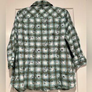 Krazy Kat Green and Blue Plaid Shirt